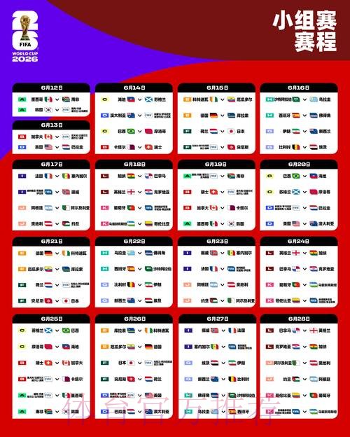 2026世界杯完整赛程